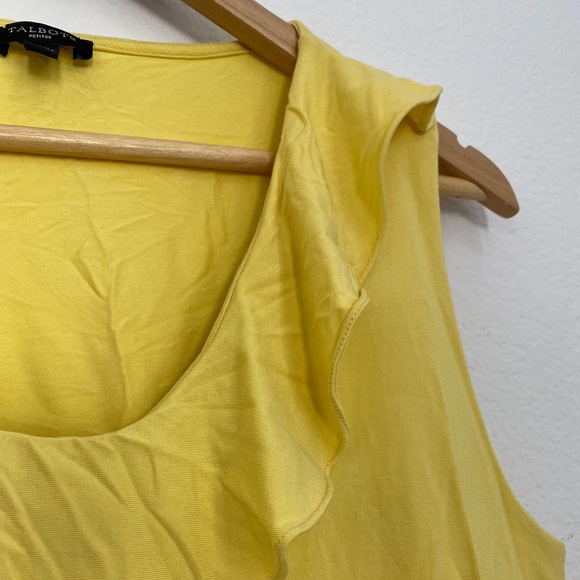 Talbots • Spring Yellow Ruffled Sleeveless Blouse - Picture 3 of 10